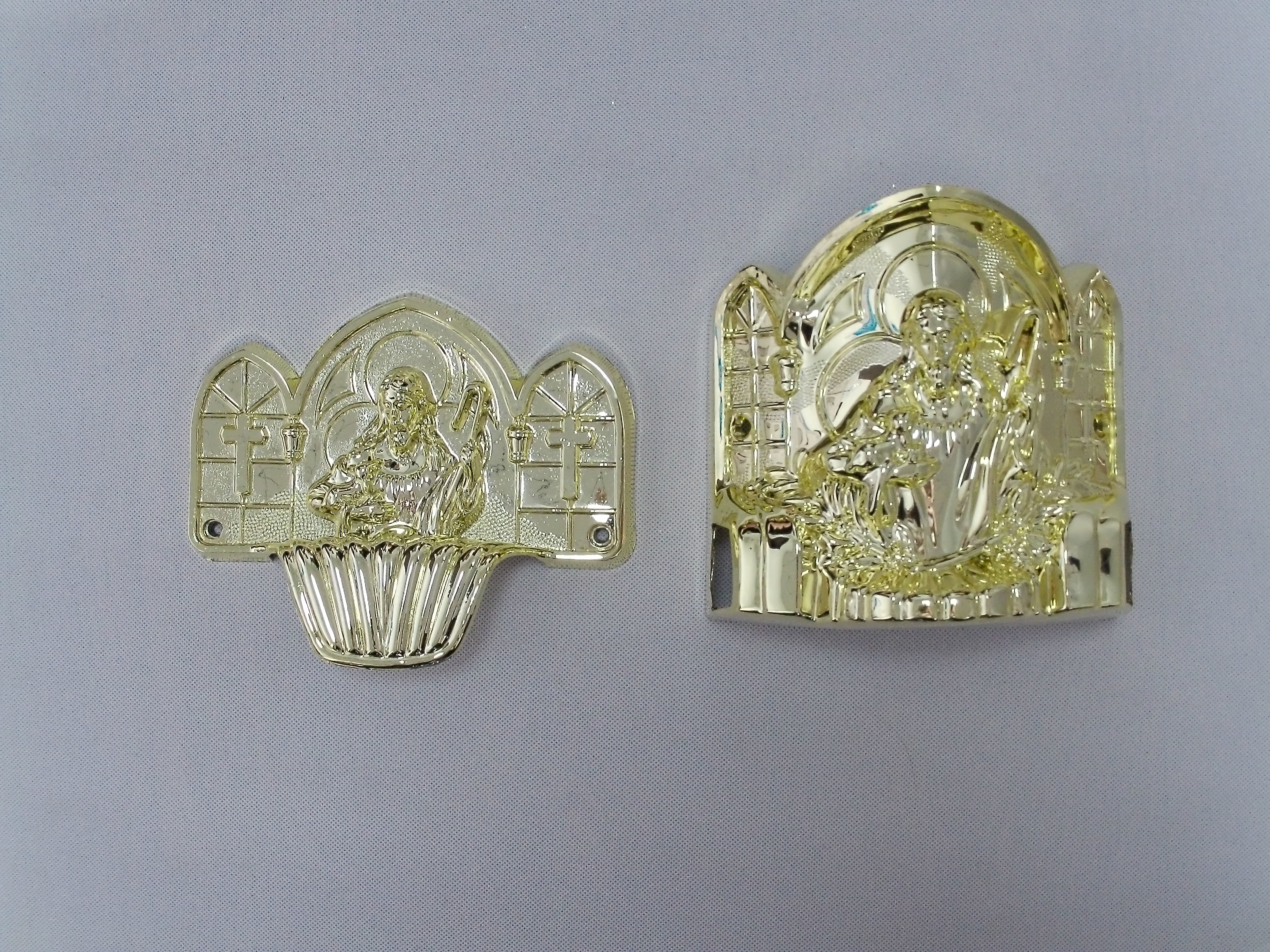 Dark Gold Plastic Casket Corners Coffin Hardware Decoration Christ A#