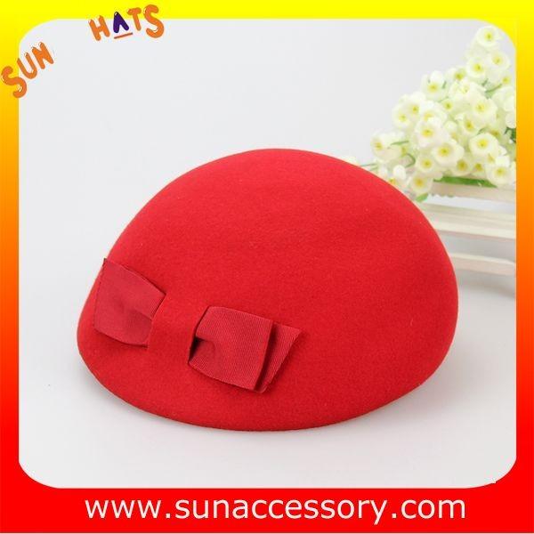 Hot sale Fashion 100% Australia wool felt ladies beret hats ,Red beret  hats with adjustable band