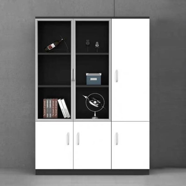 79 Inch Office Wooden Filing Cabinets White OEM 5 Door Storage Cabinet