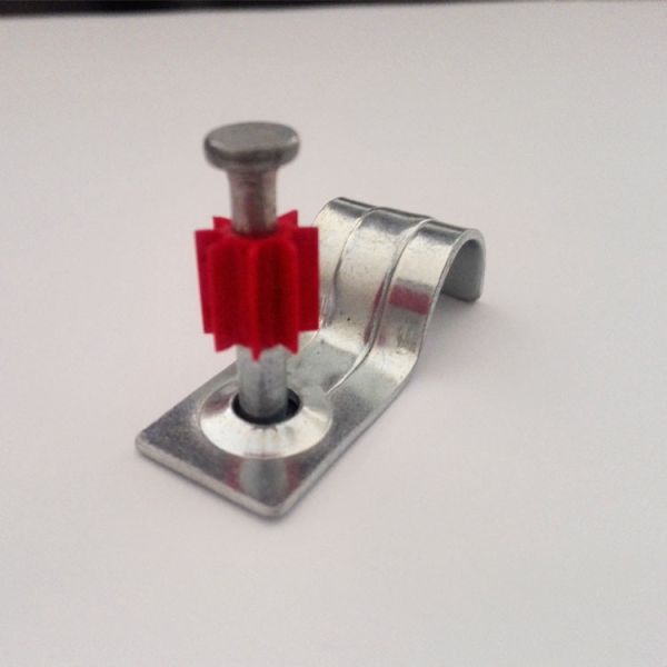 7.6mm Head Diameter Pin Clip Nail One Hole Conduit Strap for Secure Attachment to Concrete