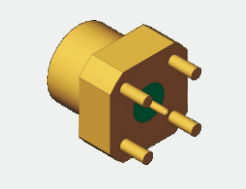 50Ω SMPM Male RF Connector 0.3MHz-40GHz 170V for PCB