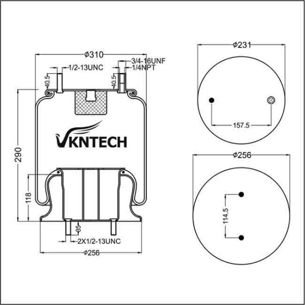 Gr15690 Rolling Lobe Air Spring Assembly For Granning W01-358-9211 W01-681-9084