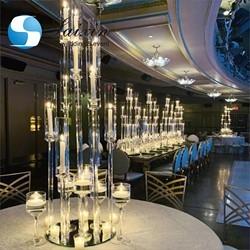 Venda quente porta-velas de ouro alto peças centrais para decoração de casamento