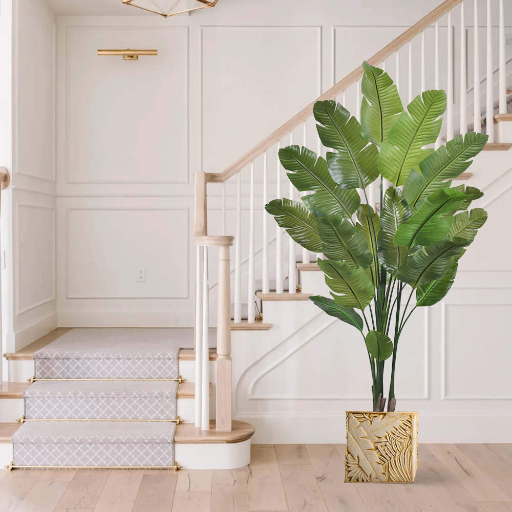 High Quality Real Touch Leaves Artificial Plant Strelitzia Nicolai Fire Resistant Faux Bird of Paradise for Indoor and Outdoor