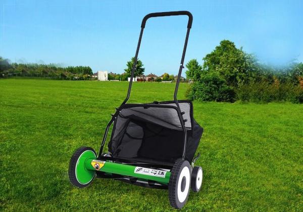 Cortador de grama manual do jardim de 20 polegadas com as 4 rodas que cortam a altura 34-64mm