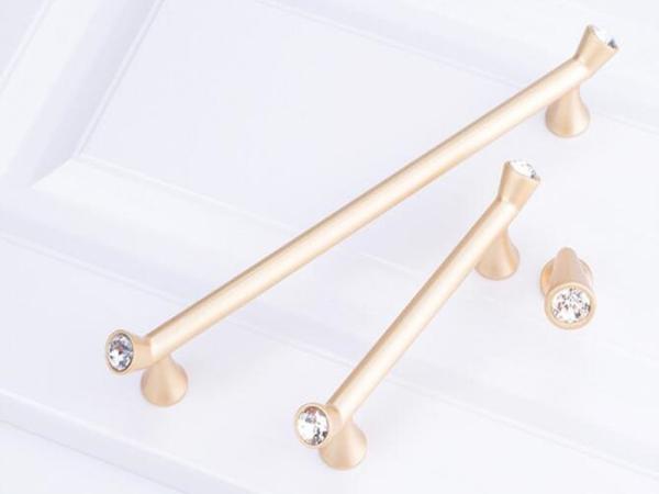 Gold diamond   Drawer Handles And Knobs 96mm Black Dresser Pulls acrylic kitchen cabinet handle