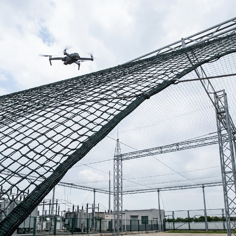 Industrial Overhead Netting | Flame-Retardant Nylon Anti-Drone Netting
