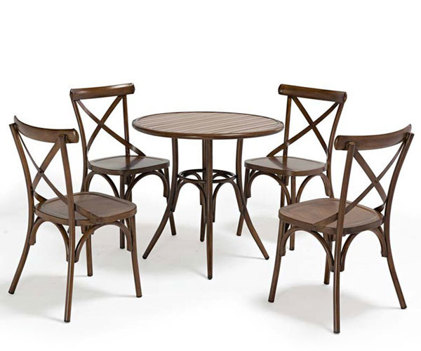 Café de acero de madera plegable del Pub del jardín del hierro el 180cm de la tabla de la barra de los bistros del patio