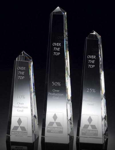 washington tower crystal award/3d laser crystal tower trophy/obelisk crystal award
