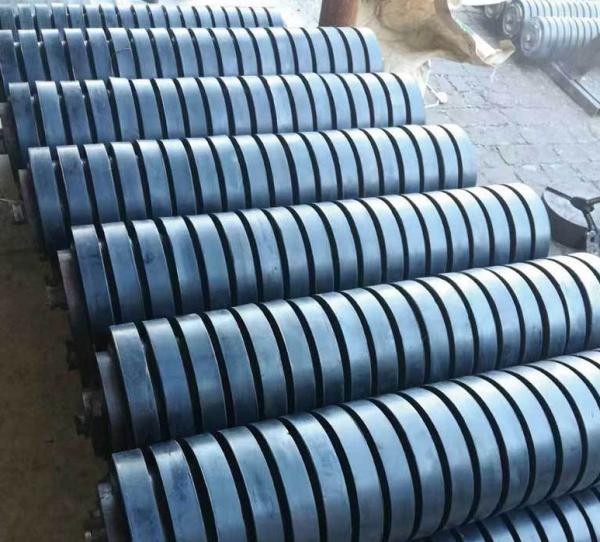 Mining Belt Conveyor Accessories Rubber Impact Idler Roller Shock Absorbing
