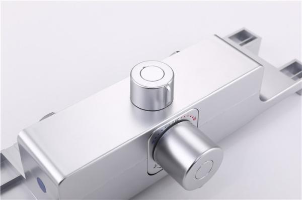 Fully Electroplated Wall Mount Shower Faucet Round Hot Cold Water Thermostatic Mixer
