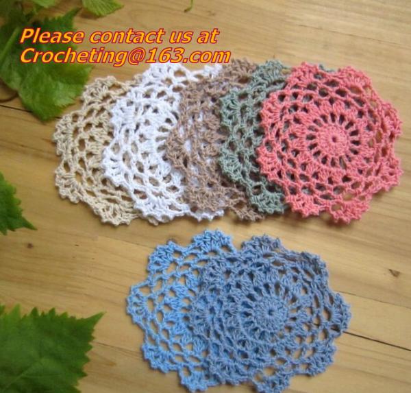 Crochet dinner table mat fabric doilies cup pot pad lace doily, Handmade Crochet Tablecloth, Doily