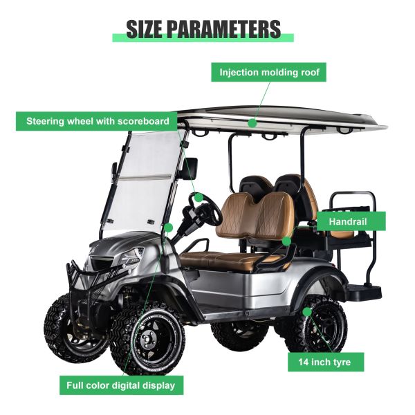 72v Ac System Lifted Electric Golf Cart for Hunting and Golf Max.Travelling Range 70km