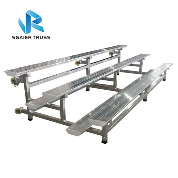 Portable 2 Row Aluminum Bleachers , Environmentally Friendly Padded Stadium Seats With Backs