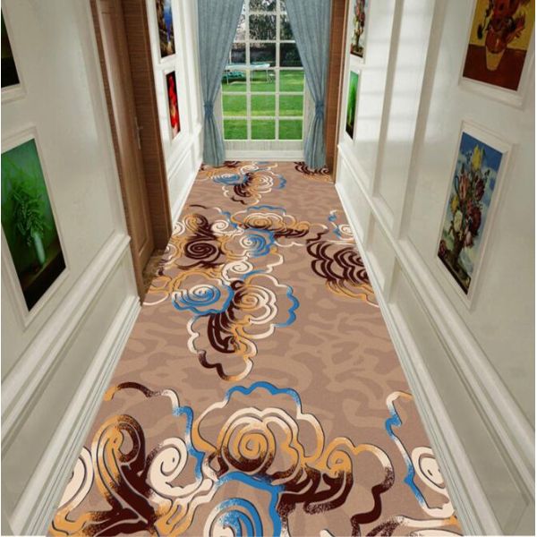 Полиэстерные волокна на заказ Коммерческие ковры Входный коридор Лестничная гостиничная коврик
