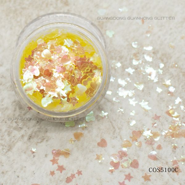 3mm White Loose Reflective Chunky Eye Glitter Bulk For Nails Lip