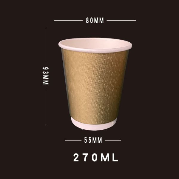 OEM Flexographic Printing Double Wall Disposable Paper Coffee Cup with Custom Design