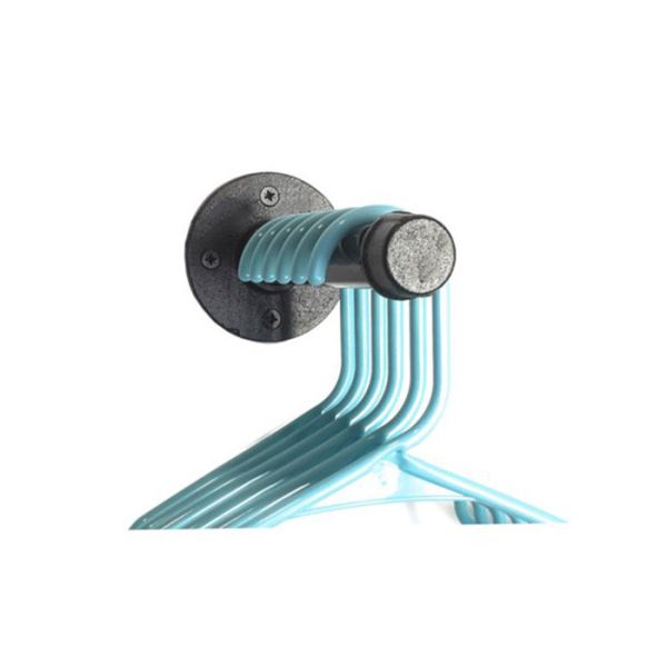 Metal Industrial Pipe Coat Rack Electrophoretic Black Painting For Bathroom