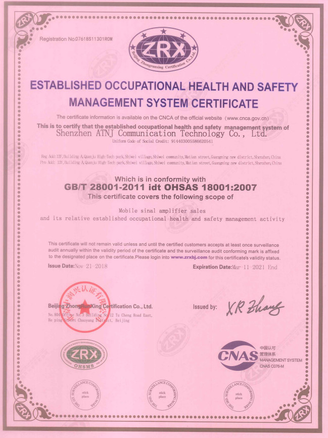 Shenzhen Atnj Communication Technology Co., Ltd. Сертификации