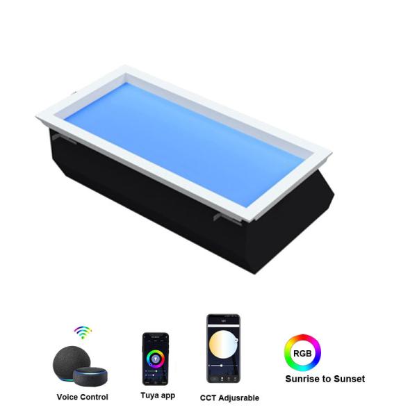 調色・調光機能付き40W LEDシーリングライトパネル、スマートアプリ＆DIYモード搭載