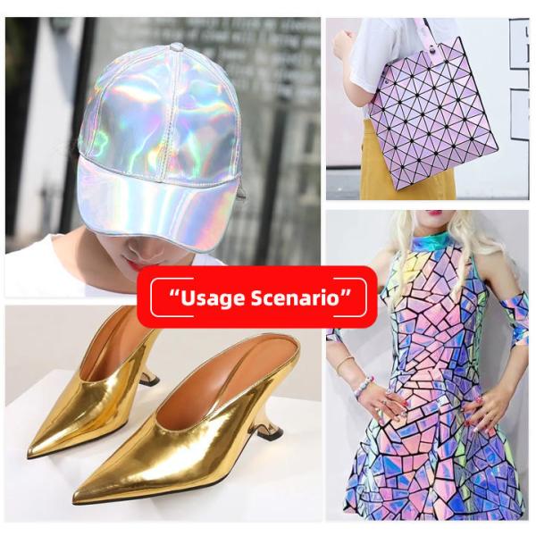 Cuir synthétique triangulaire spécial PU pour miroir laser, bagages, sacs à main, chaussures, sacs à cosmétiques