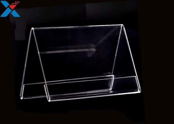 V Shape Clear Acrylic Tabletop Sign Holders , Meeting Acrylic Table Tent Holders