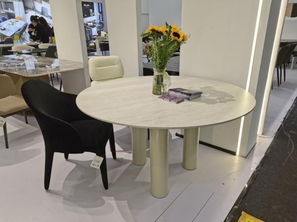 Modern Style Stone Dinning Restaurant Tables and 4/6/8/10 Chairs Set for Dining Room Italy Round Dining Table With Chairs