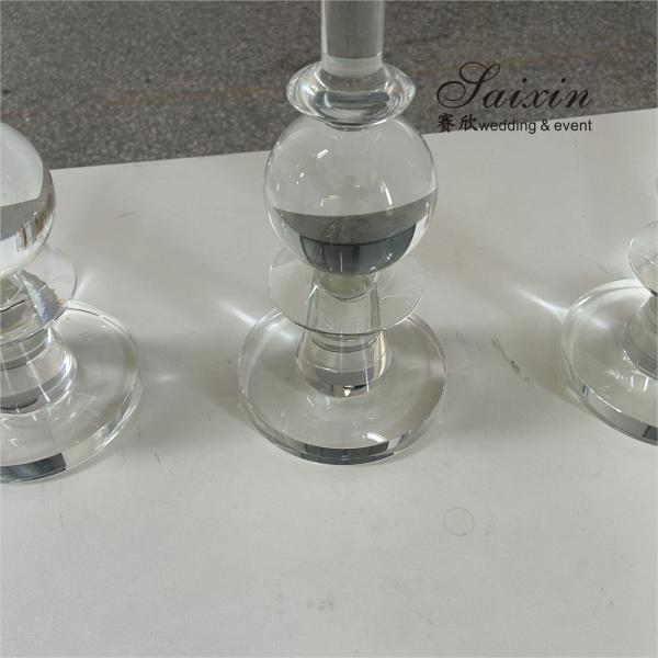 High Quality Candle Holder 3 pcs Set Crystal Wedding Decor Supplies Tall Centerpiece Crystal Candle Holder