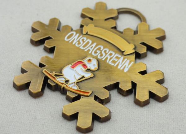 Personalized 2D or 3D Souvenir Badges / Ski Badge with Antique Gold, Nickel, Brass Plating