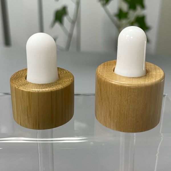 Special Decoration Bamboo Cover Wood Cap 24/410 28/410 Dropper Set Glass