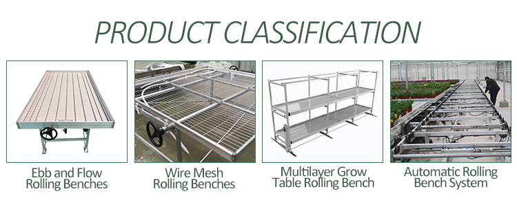 Дополнительное оборудование для теплиц растений 4'×8' 4'×10' Ebb And Flow Rolling Bench