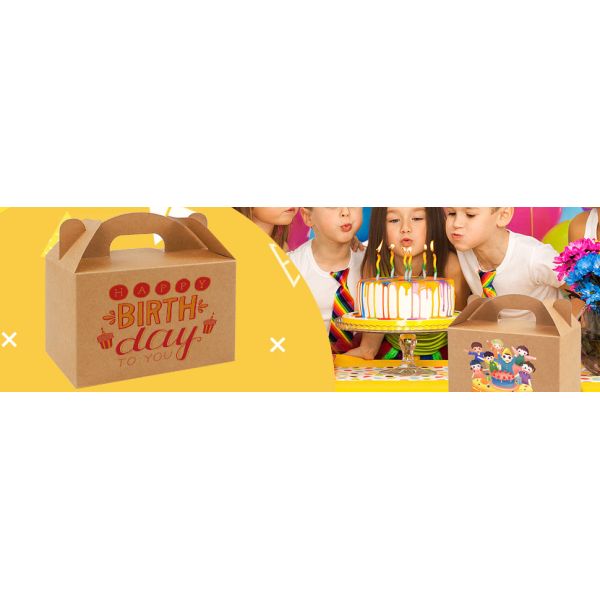 Brown Goodies Boxes Dessert/ Treat/ Gable/ Kraft Party Favor Boxes, Popcorn,Toys,Baby Showers,Birthday