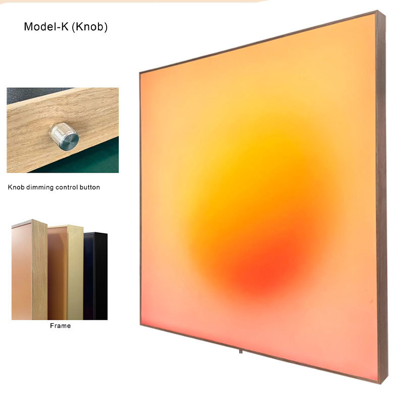 Dusk Red Backlit Acrylic Light Box – Matte Black Frame Smart Wall Light
