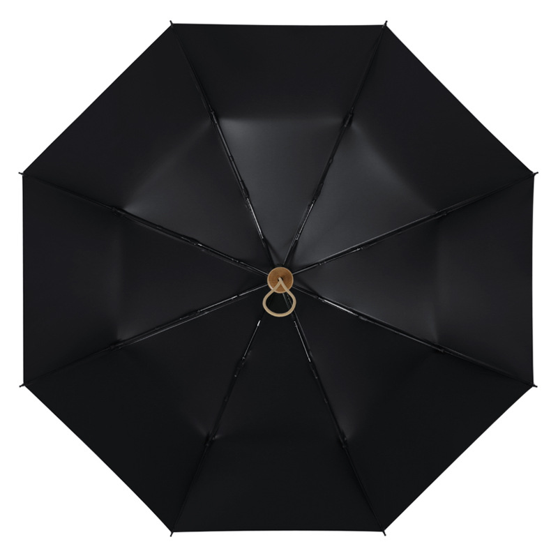 Wood Handle Three-fold Umbrella for Women Auto Open/Close Three-fold Design Style