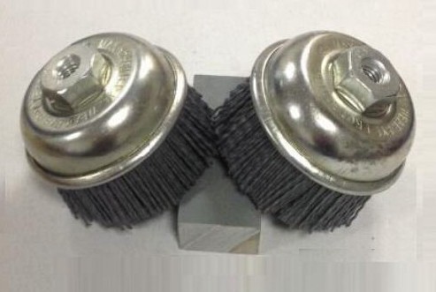 3 Inch OD Nylon Abrasive Cup Brush , Silicon Carbide Nylon Bristle Brush