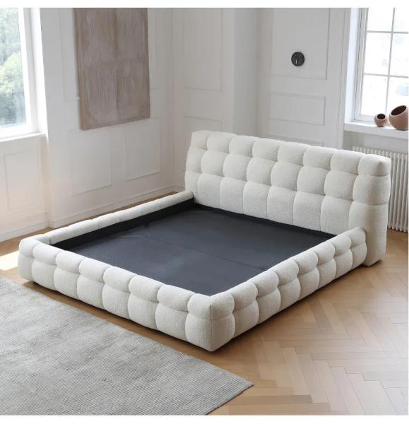 Double Frame White Berber Fleece Bread Hotel Beds Living Room Furniture