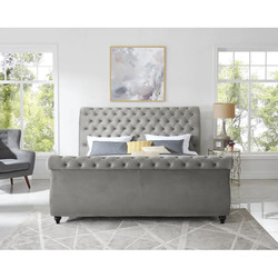 OEM/ODM Turkey simple sleeping bed beige round velvet furniture wooden frame king size Queen size Double size w/ drawer
