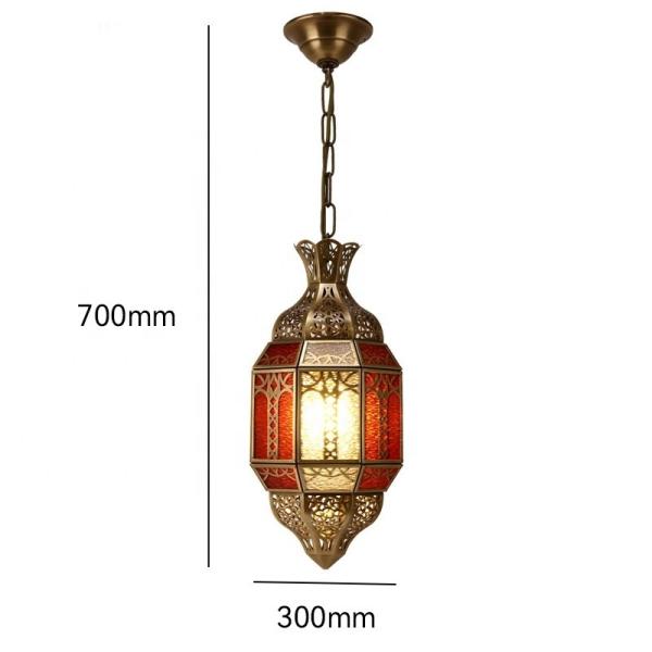 80 Ra Color Rendering Index Copper Glass Chandelier for Hotel Living Room in Modern Arab Muslim Style