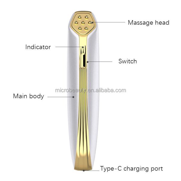 Home Eye Lift Wand Wrinkle Remove EMS Radio Frequency Red Light Therapy Eye Massage Wand