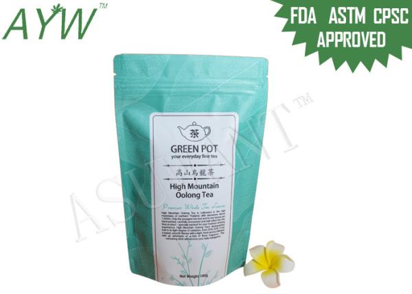 Doypack Coffee Tea Bags Moisture Proof For Chinese Tea / Matcha Tea Powder