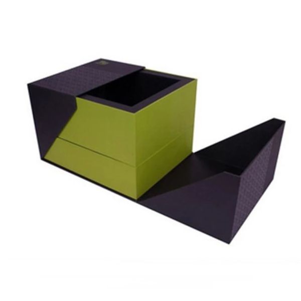 Luxury Folding Magnetic Cover Cardboard Black Phone Packaging Box with Soft Pvc Plastic Window