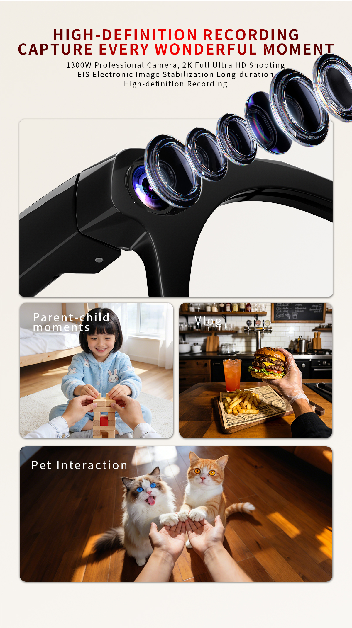 Real Time Smart AI Translation Glasses Take Picture Video Recording Audio Call