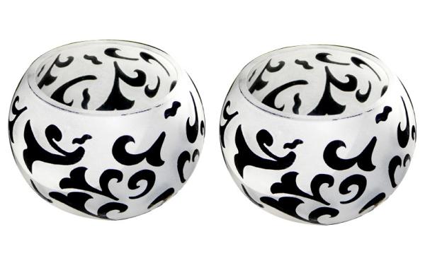 Printed Glass Hurrcane Candle Holders