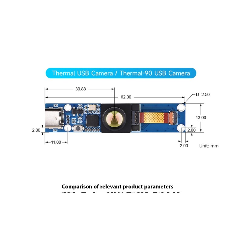 Weixue Non-Contact Far Infrared Thermal Image Sensor Module Thermal Imager for Raspberry Pi/USB Drones Racing Drone Accessories