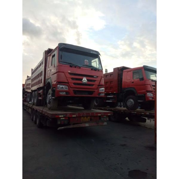 Red Color 336HP HOWO Used Dump Trucks Tipper 6X4 With Good Condition