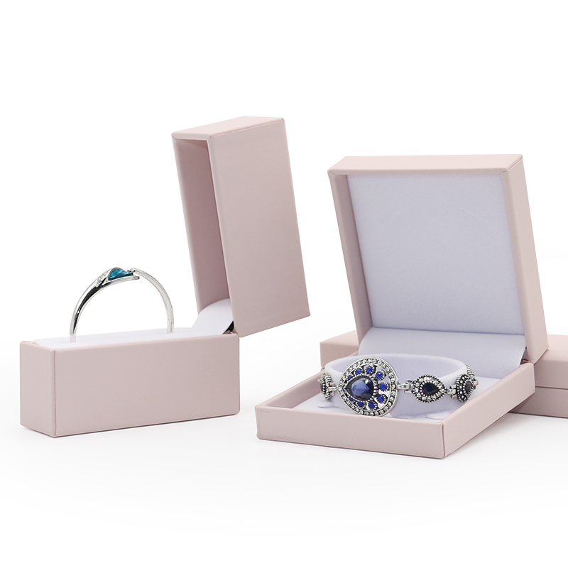 Customization PU Leather Jewelry Box For Wedding Ring Packaging Minimalist Design