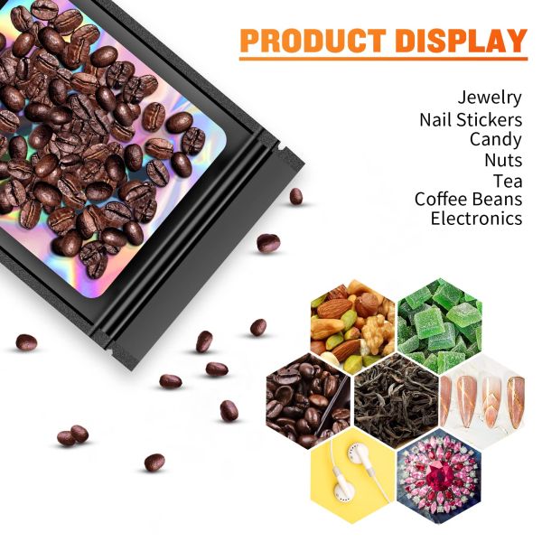 Resealable Smell-Proof Holographic Ziplock Bag with 80-200 Microns Thickness and Customized Logo Printing