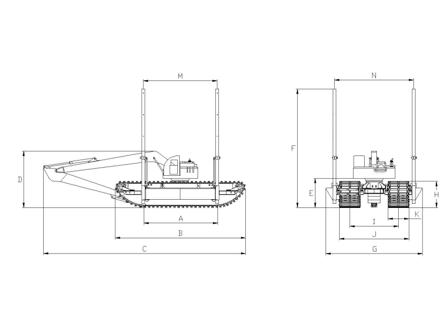 Floating Amphibious Dredging Machine Mini Excavator with Pontoon Used in Shallow Water and Swamp for pc30
