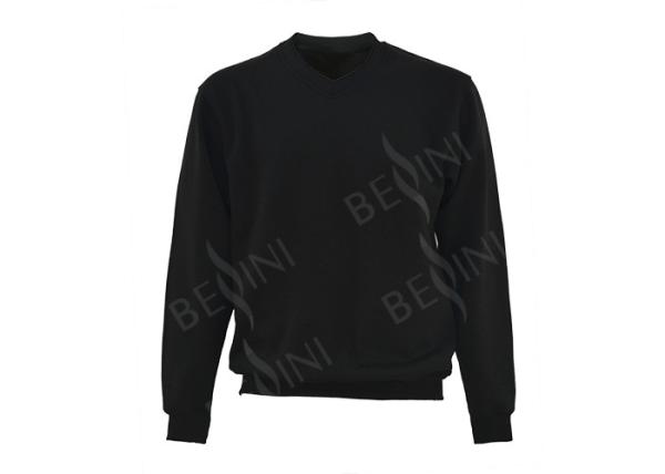 Custom Made V Neck Work Shirts , Men'S 65%Polyester 35% Cotton Fleece Shirt