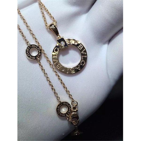 B  BVGARI series diamond  necklace 18k gold  diamond  necklace luxury low price jewelry